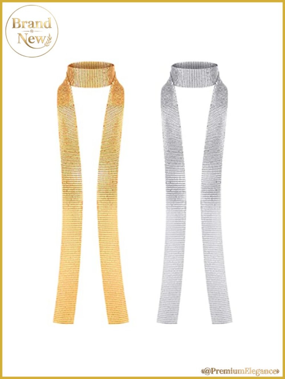 Sequin Scarf 2 Pc Long Skinny Metal Sequin Scarves Festival Disco